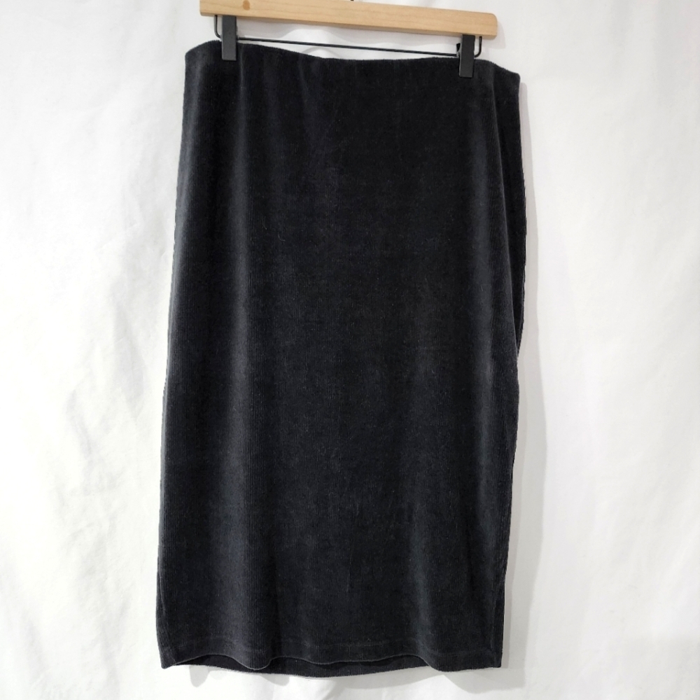 Wild Fable Women's Pencil Skirt Size XXL Black Textured Velour Scandi Chic